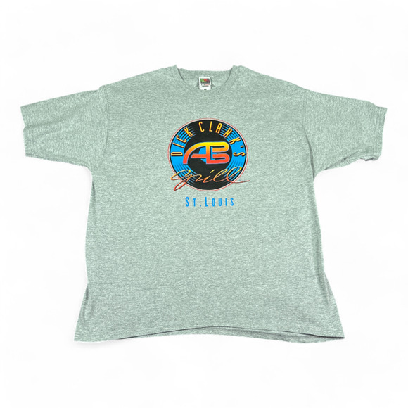 Vintage Dick Clark Grill Shirt Adult EXTRA LARGE Gray American Bandstand 90s - Picture 1 of 5